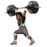 Person Lifting Weights: Medium-Dark Skin Tone Emoji 🏋🏾 image - Huawei Harmony OS style