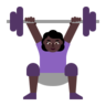 Woman Lifting Weights: Dark Skin Tone Emoji 🏋🏿‍♀️ image - Microsoft Classic 2D style