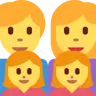 Family: Man, Woman, Girl, Girl Emoji 👨‍👩‍👧‍👧 image - Twitter / X (Twemoji) style