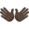 Open Hands: Dark Skin Tone Emoji 👐🏿 image - Apple style