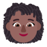 Woman: Medium-Dark Skin Tone, Curly Hair Emoji 👩🏾‍🦱 image - Microsoft Classic 2D style