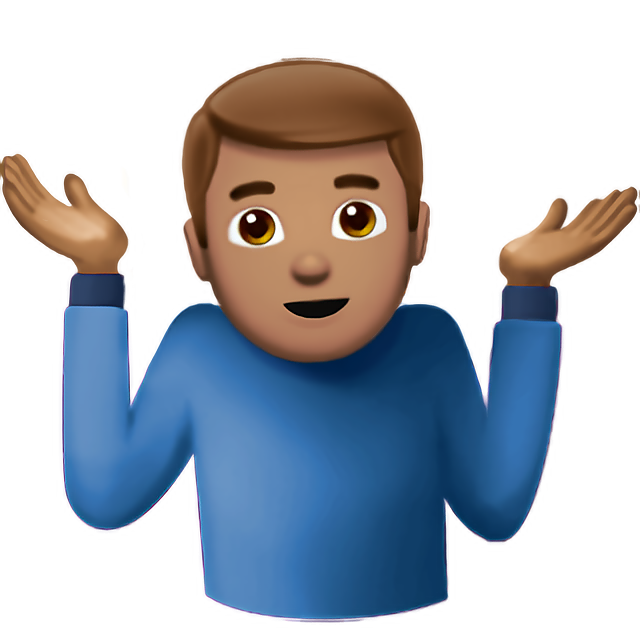 Man Shrugging: Medium Skin Tone