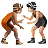 People Wrestling: Medium Skin Tone, Light Skin Tone
