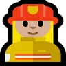 Woman Firefighter: Medium-Light Skin Tone Emoji 👩🏼‍🚒 image - Microsoft Windows 10 Segoe UI Emoji style