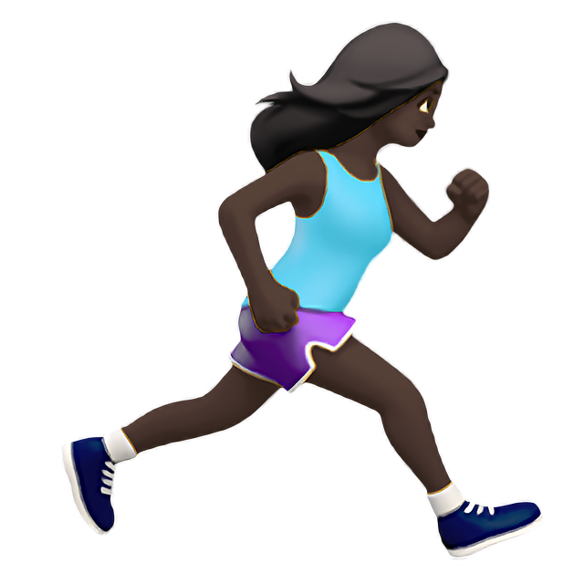 Woman Running Facing Right: Dark Skin Tone