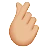 Hand With Index Finger And Thumb Crossed: Medium-Light Skin Tone