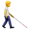 Person With White Cane Facing Right Emoji 🧑‍🦯‍➡️ image - Apple style