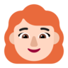 Woman: Light Skin Tone, Red Hair Emoji 👩🏻‍🦰 image - Microsoft Classic 2D style