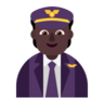 Pilot: Dark Skin Tone Emoji 🧑🏿‍✈️ image - Microsoft Classic 2D style