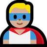 Man Superhero: Medium-Light Skin Tone Emoji 🦸🏼‍♂️ image - Microsoft Windows 10 Segoe UI Emoji style