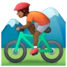 Person Mountain Biking: Medium-Dark Skin Tone Emoji 🚵🏾 image - Samsung style