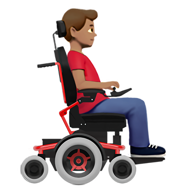 Man In Motorized Wheelchair Facing Right: Medium Skin Tone