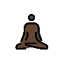 Man In Lotus Position: Dark Skin Tone Emoji 🧘🏿‍♂️ image - OpenMoji style