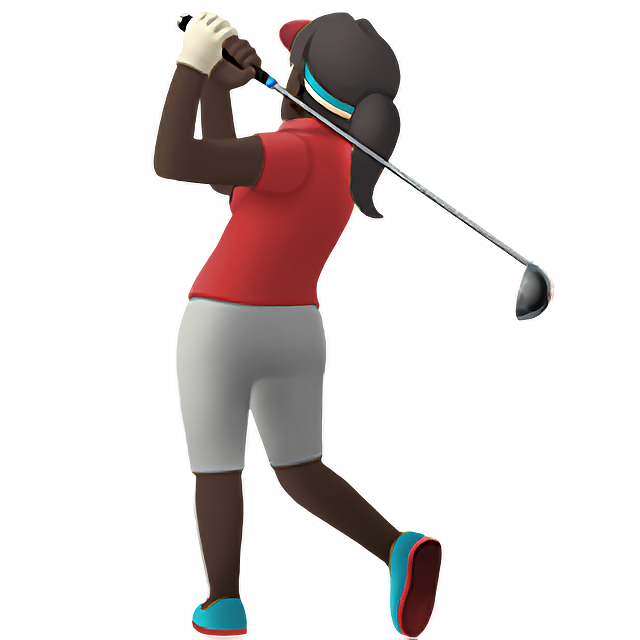 Woman Golfing: Dark Skin Tone