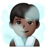 Man In Steamy Room: Dark Skin Tone Emoji 🧖🏿‍♂️ image - Samsung style