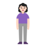 Woman Standing: Light Skin Tone Emoji 🧍🏻‍♀️ image - Microsoft Classic 2D style