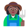 Woman Farmer: Medium-Dark Skin Tone Emoji 👩🏾‍🌾 image - Microsoft Classic 2D style