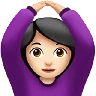 Woman Gesturing Ok: Light Skin Tone Emoji 🙆🏻‍♀️ image - Apple style
