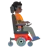 Person In Motorized Wheelchair Facing Right: Dark Skin Tone