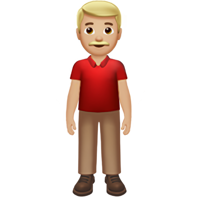 Man Standing: Medium-Light Skin Tone