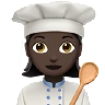 Woman Cook: Dark Skin Tone Emoji 👩🏿‍🍳 image - Apple style