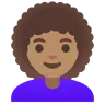 Woman: Medium Skin Tone, Curly Hair Emoji 👩🏽‍🦱 image - Google Noto Color style