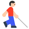 Man With White Cane: Light Skin Tone Emoji 👨🏻‍🦯 image - Tossface style