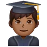 Man Student: Medium-Dark Skin Tone Emoji 👨🏾‍🎓 image - Samsung style