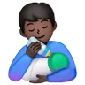 Man Feeding Baby: Dark Skin Tone Emoji 👨🏿‍🍼 image - Samsung style