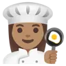 Woman Cook: Medium Skin Tone Emoji 👩🏽‍🍳 image - Google Noto Color style