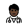 Man Health Worker: Dark Skin Tone Emoji 👨🏿‍⚕️ image - OpenMoji style
