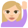 Person Raising Hand: Medium-Light Skin Tone Emoji 🙋🏼 image - EmojiTwo style