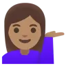 Woman Tipping Hand: Medium Skin Tone Emoji 💁🏽‍♀️ image - Google Noto Color style
