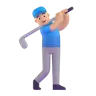 Man Golfing: Medium-Light Skin Tone Emoji 🏌🏼‍♂️ image - Microsoft 3D Fluent style
