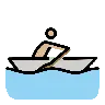 Person Rowing Boat: Medium-Light Skin Tone Emoji 🚣🏼 image - OpenMoji style