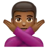 Man Gesturing No: Medium-Dark Skin Tone Emoji 🙅🏾‍♂️ image - WhatsApp style