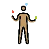 Man Juggling: Medium Skin Tone Emoji 🤹🏽‍♂️ image - OpenMoji style