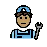Man Mechanic: Medium Skin Tone Emoji 👨🏽‍🔧 image - OpenMoji style