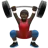 Man Lifting Weights: Dark Skin Tone