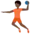 Person Playing Handball: Dark Skin Tone