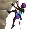 Woman Climbing: Dark Skin Tone Emoji 🧗🏿‍♀️ image - Apple style