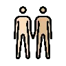 People Holding Hands: Light Skin Tone, Medium-Light Skin Tone Emoji 🧑🏻‍🤝‍🧑🏼 image - OpenMoji style