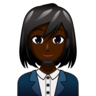 Woman Office Worker: Dark Skin Tone Emoji 👩🏿‍💼 image - Emojidex style