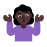 Woman Shrugging: Dark Skin Tone Emoji 🤷🏿‍♀️ image - Microsoft Classic 2D style