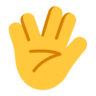 Emoji Mano alzata con parte tra il medio e le dita dell'anello 🖖 image - Microsoft Classic 2D style