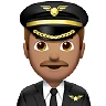 Man Pilot: Medium Skin Tone Emoji 👨🏽‍✈️ image - Apple style