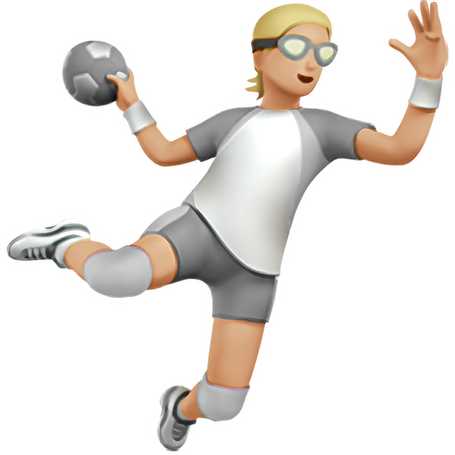 Person Playing Handball: Medium-Light Skin Tone