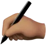 Writing Hand: Medium Skin Tone Emoji ✍🏽 image - Apple style