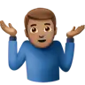 Man Shrugging: Medium Skin Tone Emoji 🤷🏽‍♂️ image - Apple style