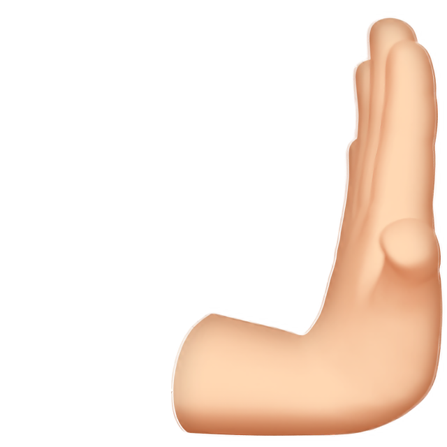 Rightwards Pushing Hand: Light Skin Tone